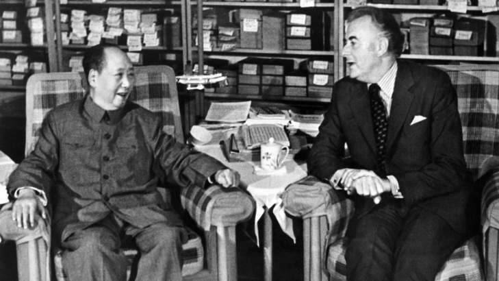 Diplomatic vision: Gough Whitlam meeting Communist Party chairman Mao Zedong in China in 1973. Photo: National Archives