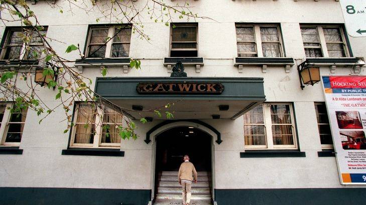The Gatwick Hotel is on Fitzroy Street, St Kilda. Photo: Simon O'Dwyer