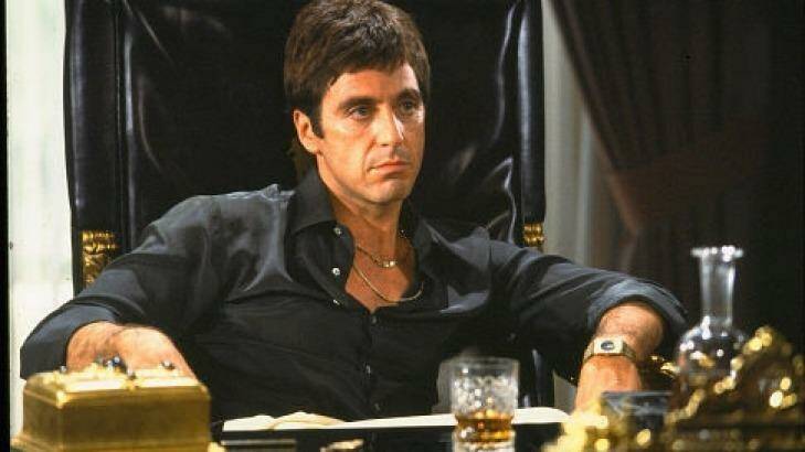 Al Pacino in a still from the film Scarface.