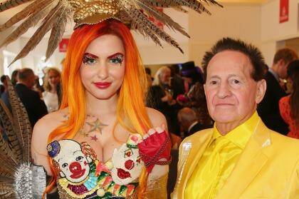 Gabi Grecko poses with her engagement ring after Geoffrey Edelsten proposed at the Emirates Marquee on Melbourne Cup Day at Flemington Racecourse on November 4, 2014. Photo: Scott Barbour