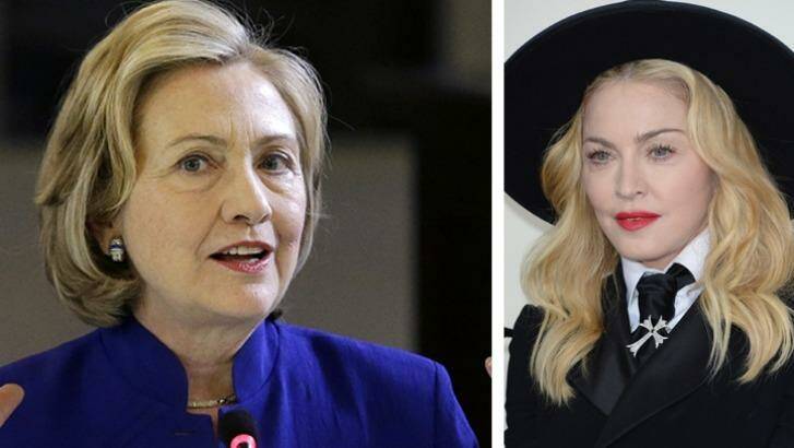 Quote: Hillary Clinton and Madonna. Photo: AP, AFP
