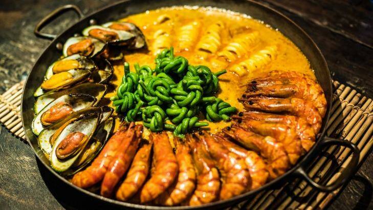 Philippine style paella shows Spanish heritage.  Photo: Richard Cornish