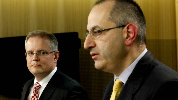 Minister for Immigration and Border Protection Scott Morrison and new Immigration Department boss Michael Pezzullo. Photo: Steven Siewert