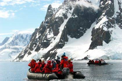 A Zodiac excursion in Antarctica with Active Travel. Photo: Supplied