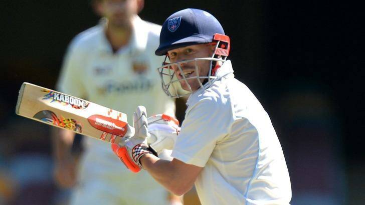 No worries: David Warner batting against Queensland. Photo: Bradley Kanaris