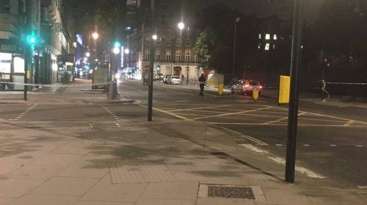 Six people were hurt in a knife attack in central London. Photo: Twitter: hyperlinkhelen