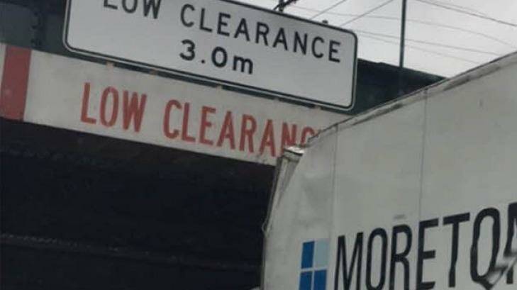 Another truck has reportedly slams into Montague Street bridge Photo: Triple M