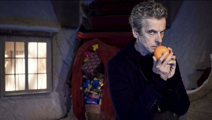 Hushed reverence: Peter Capaldi as the Doctor in the Christmas episode.