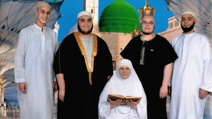 The Elbaf brothers and their mother, Bassima. From left: Taha,  Hamza, Bilal and Omar. Photo: Supplied
