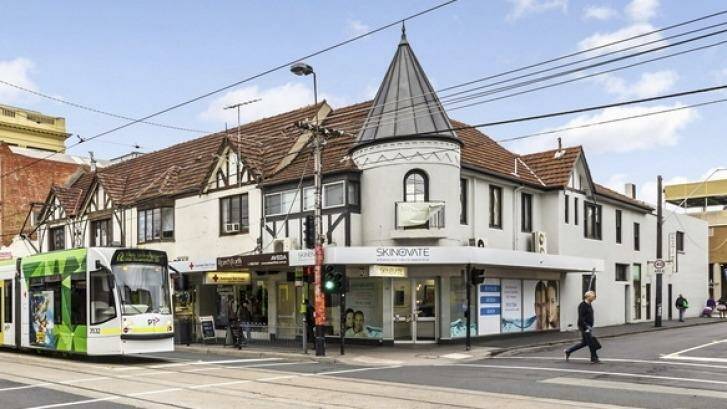 The tudor-style shops opposite the Prahran
Market attracted strong interest and sold for $3.375 million.  Photo: Supplied