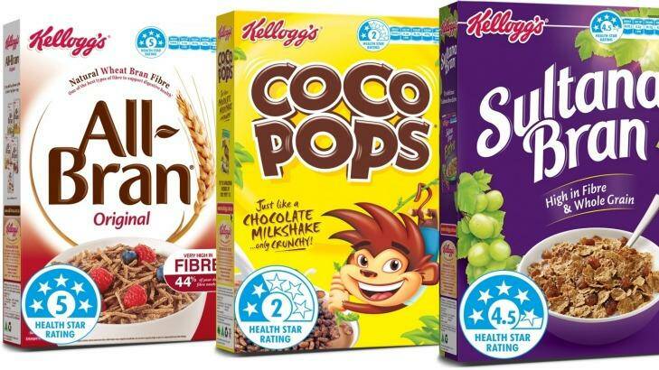 Shoppers will see health stars on Kellogg's cereal boxes from June. Photo: Supplied