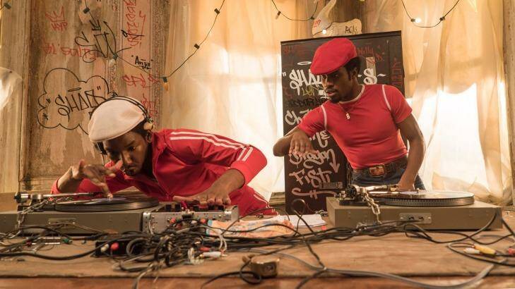 Bringing the hip-hop ... Mamoudou Athie (left) and Shameik Moore in <i>The Get Down</i>. Photo: David Lee/Netflix
