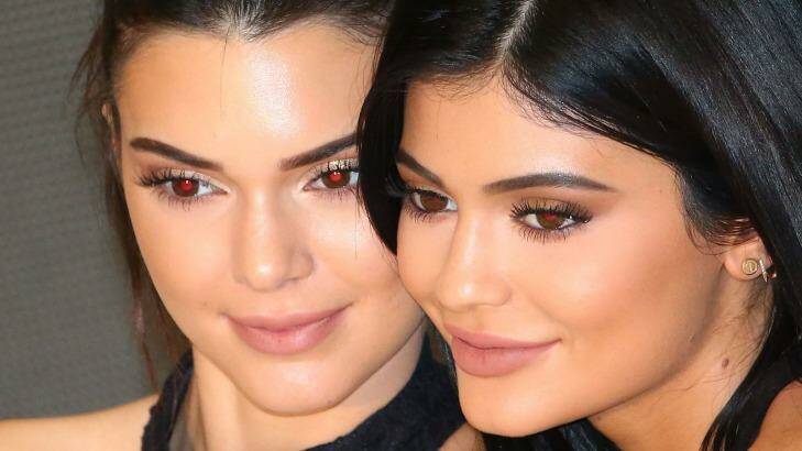 Kendall and Kylie drew huge crowds at a suburban shopping centre. Photo: Scott Barbour