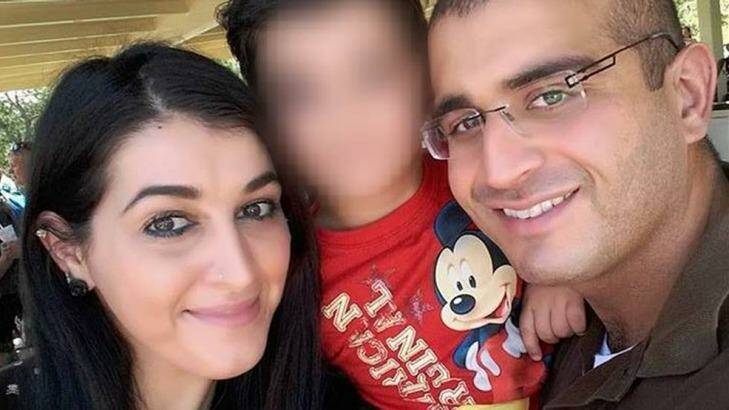 Noor Zahi Salman, left, pictured with her husband, Orlando gunman Omar Mateen, and their son. Photo: Facebook