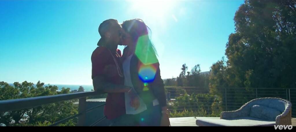 The music video shows Tyga and Kylie Jenner sharing an intimate moment. Photo: YouTube/TygaVEVO