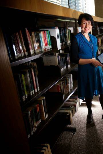 Melbourne Grammar librarian Dianne Ruffles. Photo: Jason South