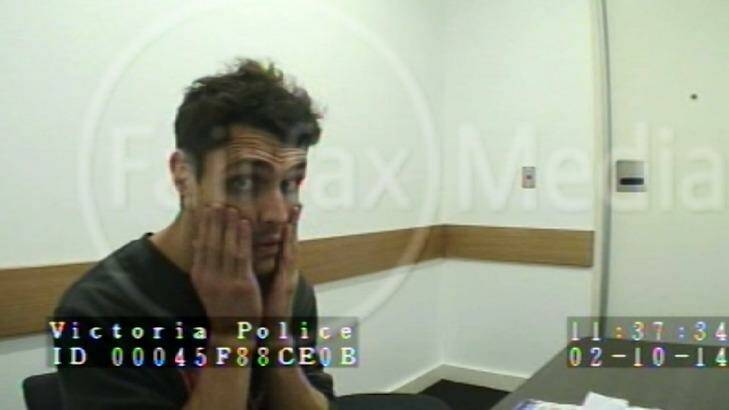 Sean Price, the suspect in the killing of Masa Vukotic, in a police interview from October 2014. Photo: Supplied