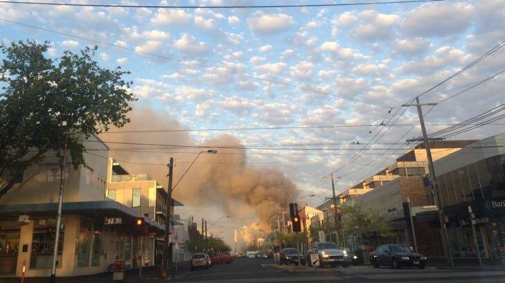 The South Melbourne fire. Photo: Penny Stephens