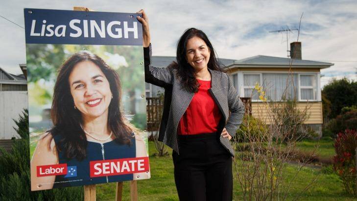 Tasmania Senator Lisa Singh - fighting to retain her seat despite being dumped to the 6th spot on Labor's ticket. Photo: Peter Mathew