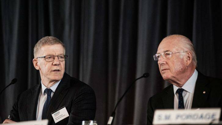 AFIC chairman Terry Campbell and chief executive Ross Barker are raising cash to take advantage of the market downturn. Photo: Josh Robenstone