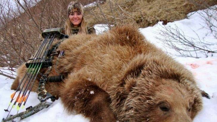 Rebecca Francis, in a picture from her Facebook page, of a bear she shot.