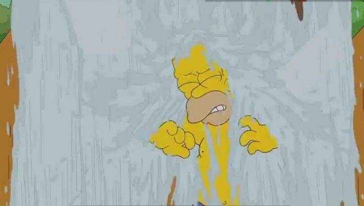 Quite the ice bucket challenge ... Homer Simpson gets doused.