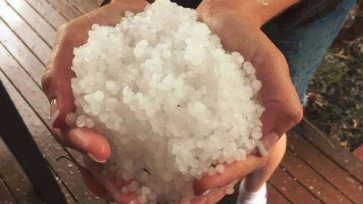 Melbourne's south eastern suburbs were battered by hail. Photo: Facebook@/victorianstormchasers