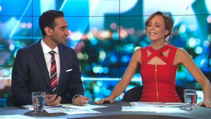 Waleed Aly and Carrie Bickmore bicker on The Project. Photo: Network Ten
