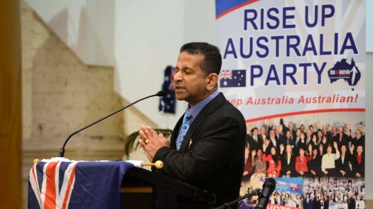 Danny Nalliah is the leader of the right-wing Rise Up Australia party. Photo: Penny Stephens