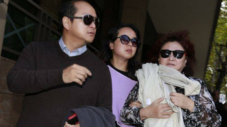 Family and friends of slain grandmother Mai Mach and four-year-old grandson Alistair Mach attend court for the remand hearing of accused killer  Cia Liao. Photo: Eddie Jim