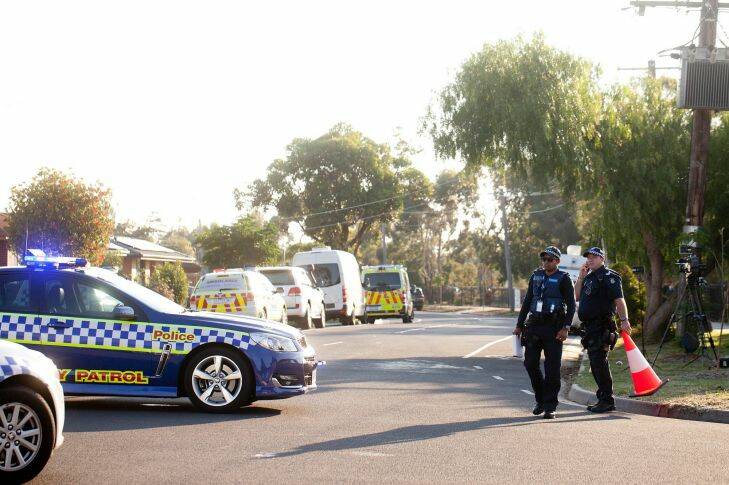 MELBOURNE, AUSTRALIA - MARCH 26:  Police block the road at Kookaburra Avenue in Werribee during a siege where a man is believed to be in the house with a gun on March 26, 2017 in Melbourne, Australia.  (Photo by Arsineh Houspian/Fairfax Media) Photo: Arsineh Houspian