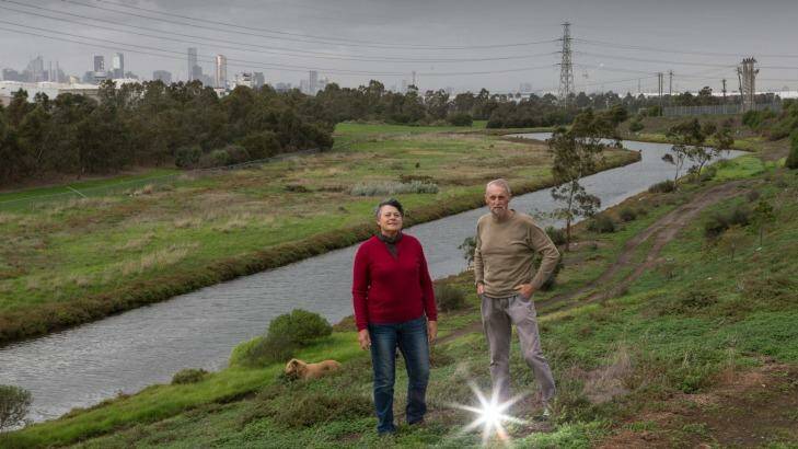 Steve Wilson, president of Friends of Stony Creek with fellow volunteer Stella Blay. The Hyde Street Reserve is behind them.  Photo: Jason South  