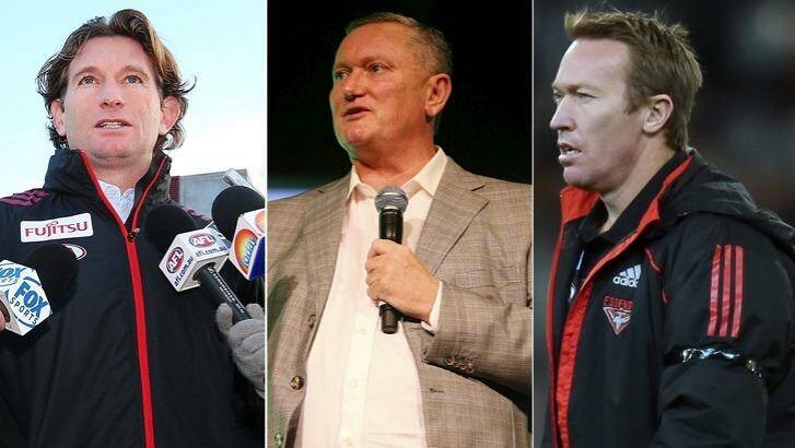 Key players... (from left) James Hird, Stephen Dank and Dean Robinson