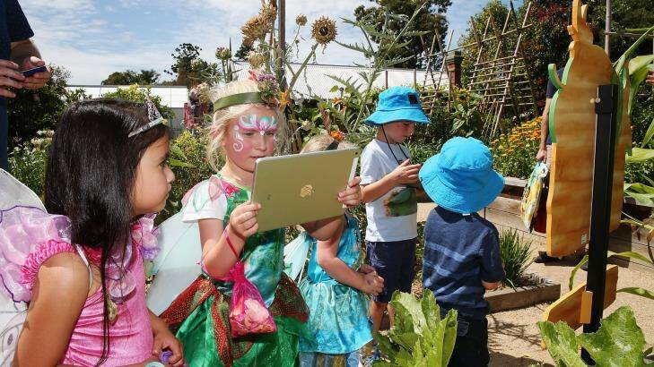 Follow the trail: Melbourne Botanical Gardens' Professor Tim Entwisle says the technology is a clever way to get kids to connect with nature. Photo: Paul Jeffers