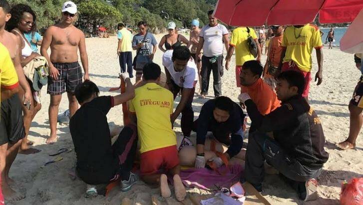 Lifesavers tried to save Victorian tourist Emily Jayne Collie on Phuket's Karen Beach. Photo: Facebook