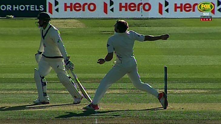 Reprieve: Kiwi paceman Doug Bracewell was ruled to have overstepped his mark. Photo: Fox Sports