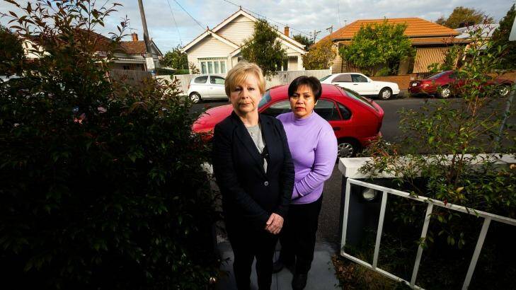 Coburg neighbours, from left, Jacquie Samec and Aurora Young were disgusted by the riot in Coburg on Saturday and feared going outside. Photo: Chris Hopkins