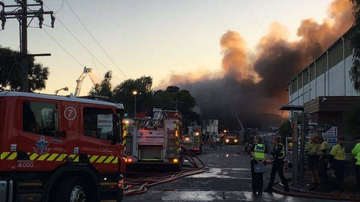 The Coolaroo blaze is being battled by 130 firefighters. Photo: Twitter/@jodilee_7