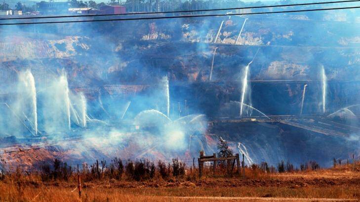 Smoke from the Hazelwood coal mine fire, 17 February 2014. Photo: Joe Armao