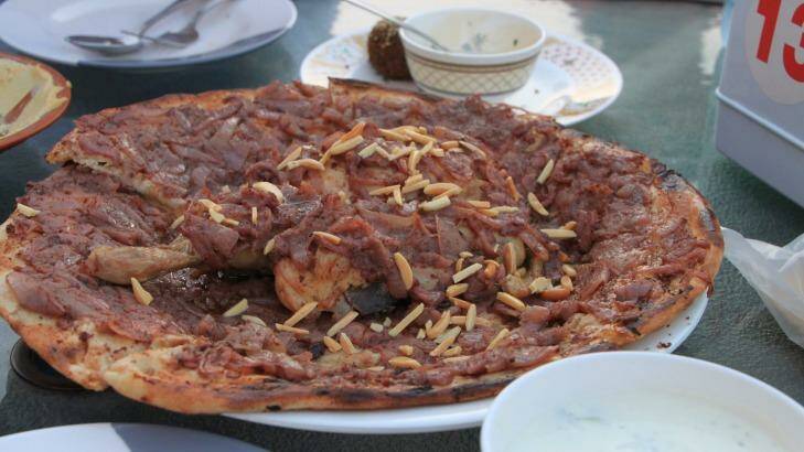 Musakhan, a Palestinian dish, is served at Qwaider al Nabulsi.
 Photo: Ben Groundwater