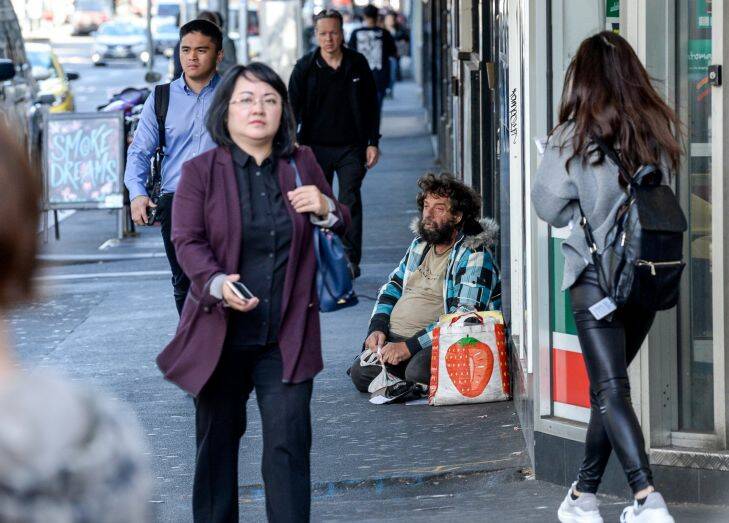 The Age, News 30/03/2017, picture by Justin McManus. Melbourne City council will hear submissions on how to deal with  homeless people in the CBD at a meeting tonight.