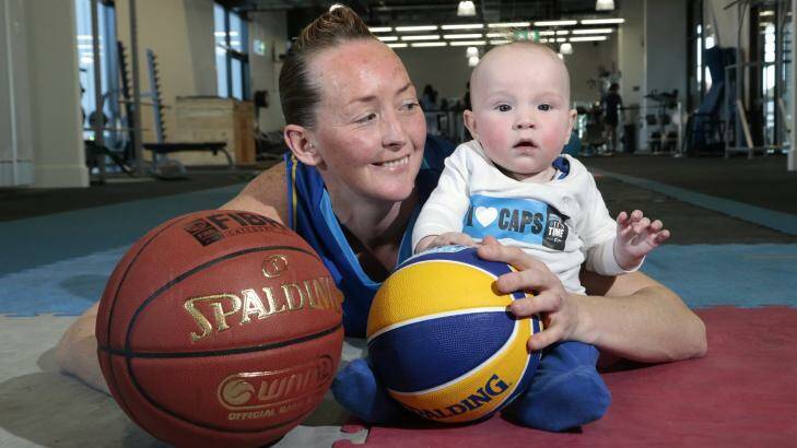 Michelle Cosier with her five-month-old son Levi.  Photo: Jeffrey Chan