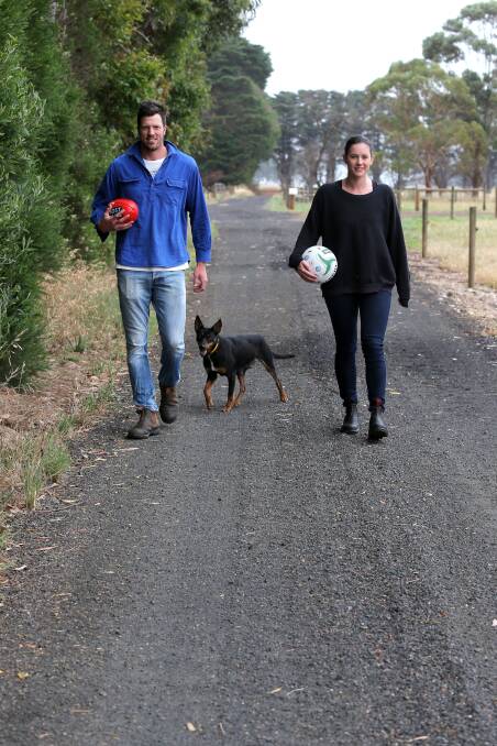 Cobden footballer Paul Hinkley and partner, North Warrnambool Eagles netballer Sophie Barr, are leaving the Hampden league to join Geelong side Newtown and Chilwell. 141207RG05 Picture: ROB GUNSTONE
