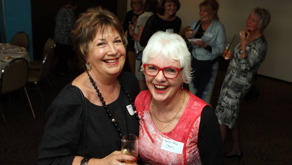 Leonna Bell (left) and Jenny Johnston, both from Warrnambool, found plenty to laugh about at the reunion.