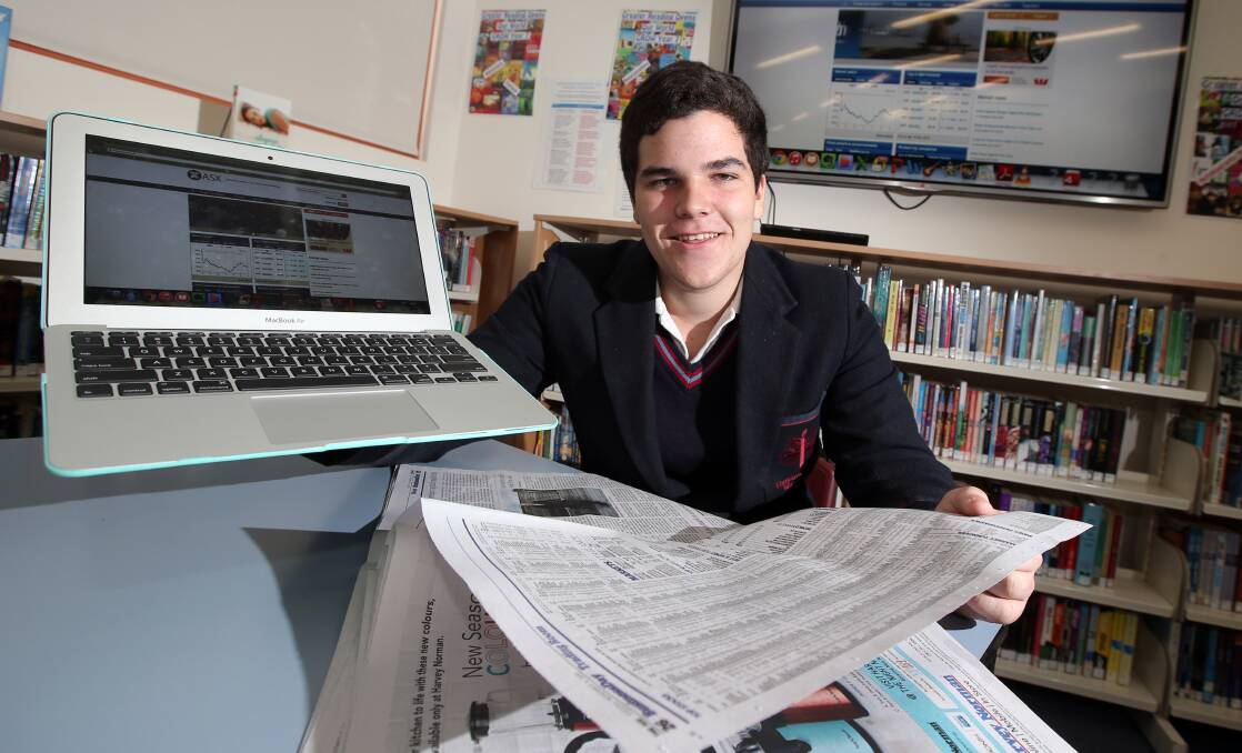Emmanuel College year 11 student Tyran Ledner, 16, finished fifth overall in a national Australian stockmarket competition for students.  Picture: DAMIAN WHITE