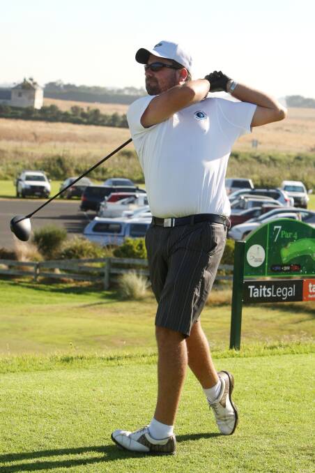 Chris Dunn on his way to taking the halfway lead in the Port Fairy Golf Club championship last weekend. 