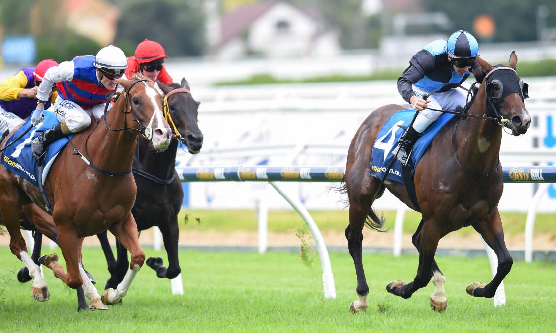 Ben Melham rides Tycoon Tara to victory in the Mannerism Stakes at Caulfield on Saturday. Picture: Getty Images
