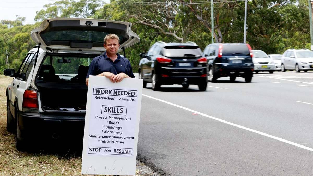 Jady Swinkels stands on Pacific Highway trying to find employment, after getting nothing from hundreds of applications. Picture: Ryan Osland