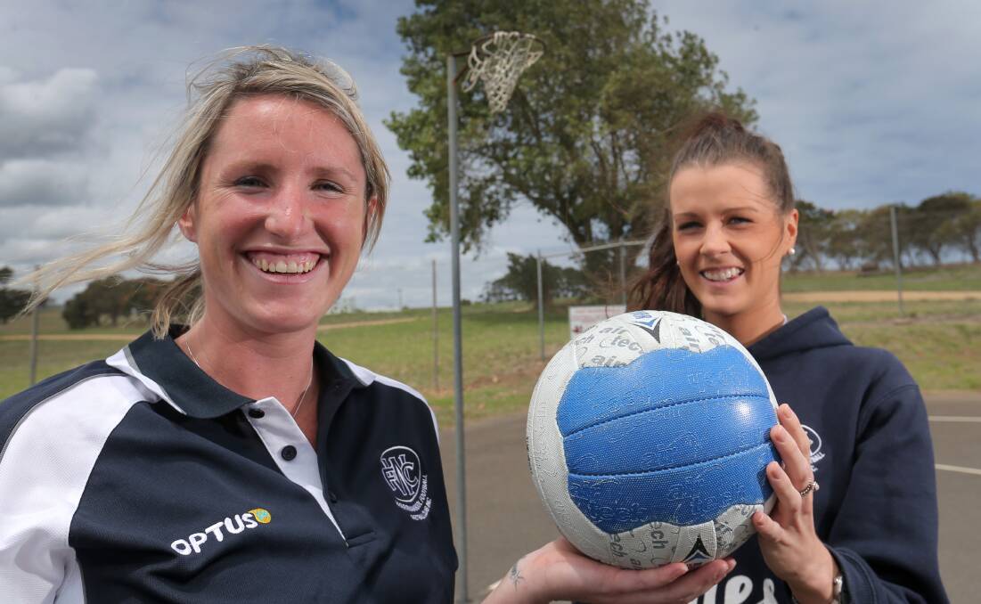 New Warrnambool netball coach Krystal Day (left) and assistant Marlie Boyd.