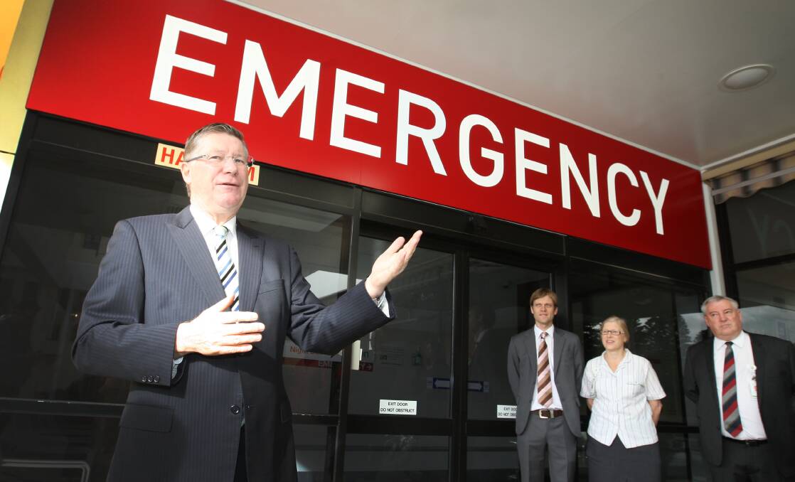 Premier Denis Napthine announces the $2.27-million funding for the emergency department at the Warrnambool Base Hospital during a visit on Friday.